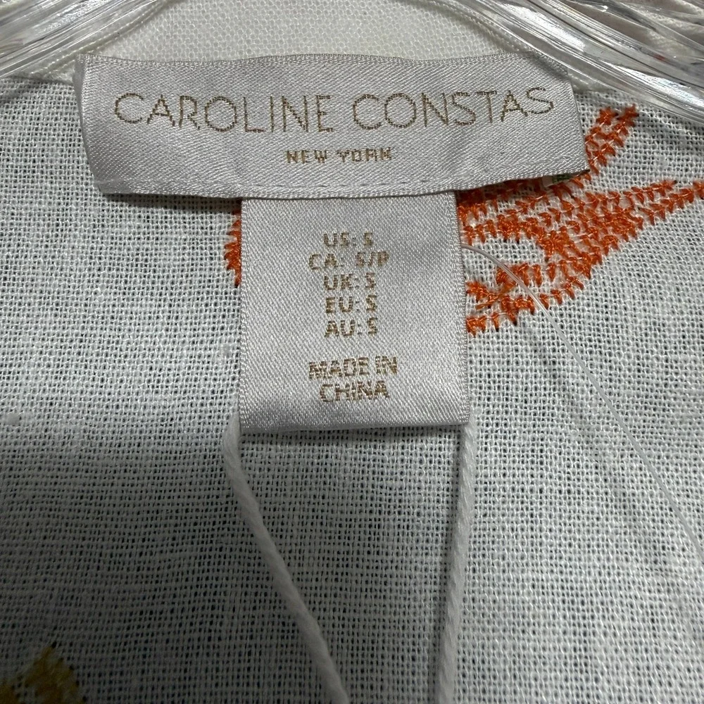 Caroline Constas Button Up Womens S Tomato Girl Cottagecore Boho Novelty NWT